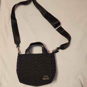 Steve Madden Black Chevron Crossbody Bag